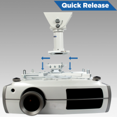 QualGear® Pro-AV QG-KIT-CA-3IN-W Projector Mounting Kit - Projector Mount, Single Joist Ceiling Adapter, 3 inch 1.5-Inch NPT Threaded Pipe in White