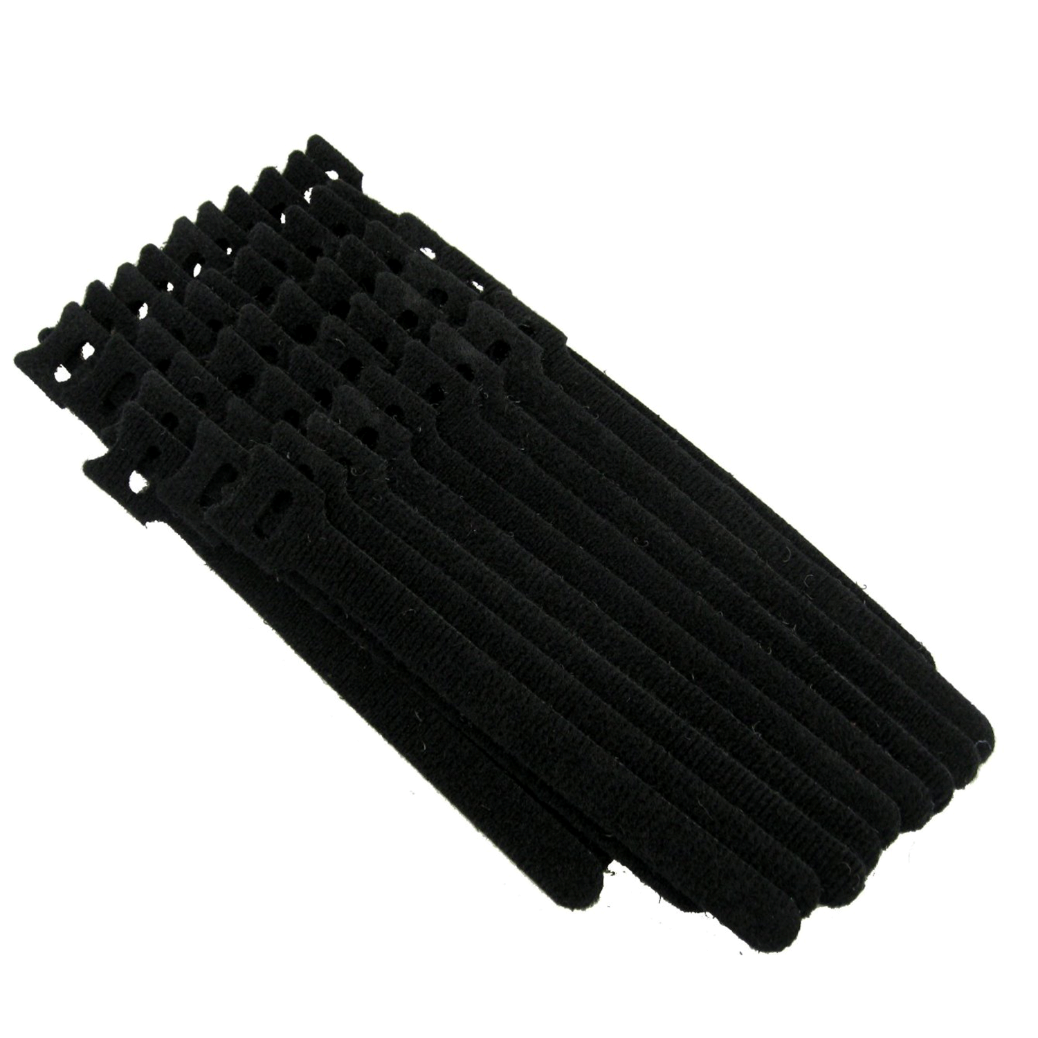 QualGear  VT2-B-50-P Self Gripping Cable Ties, 1/2 x 6 Inches, Black 50 Ties in Poly Bag