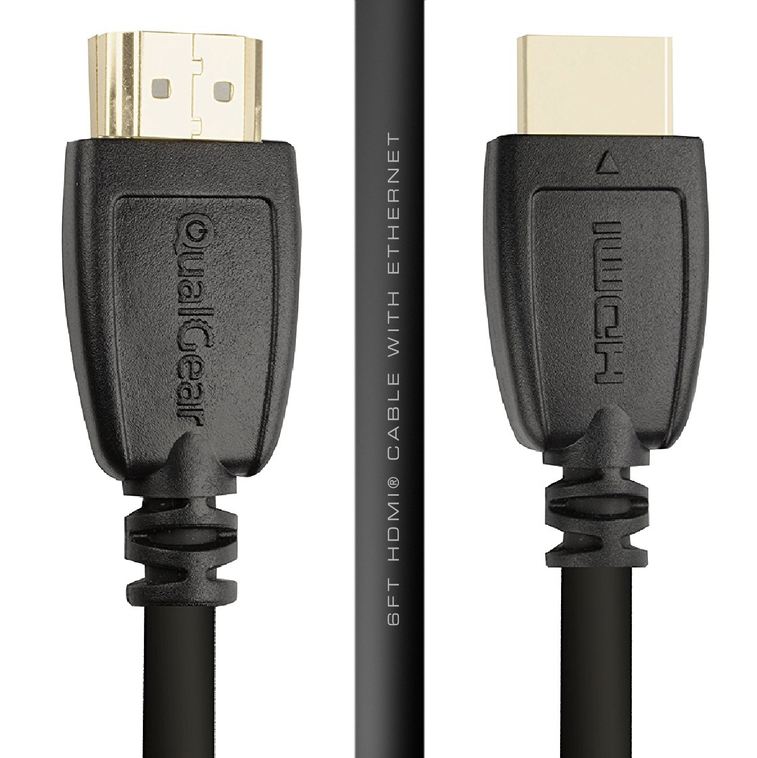 Qualgear 6 Feet-2 Pack HDMI 2.0 cable with 24k Gold Plated Contacts, Supports 4k Ultra HD, 3D, Upto 18Gbps, Ethernet, 100% OFC (QG-CBL-HD20-6FT-2PK)
