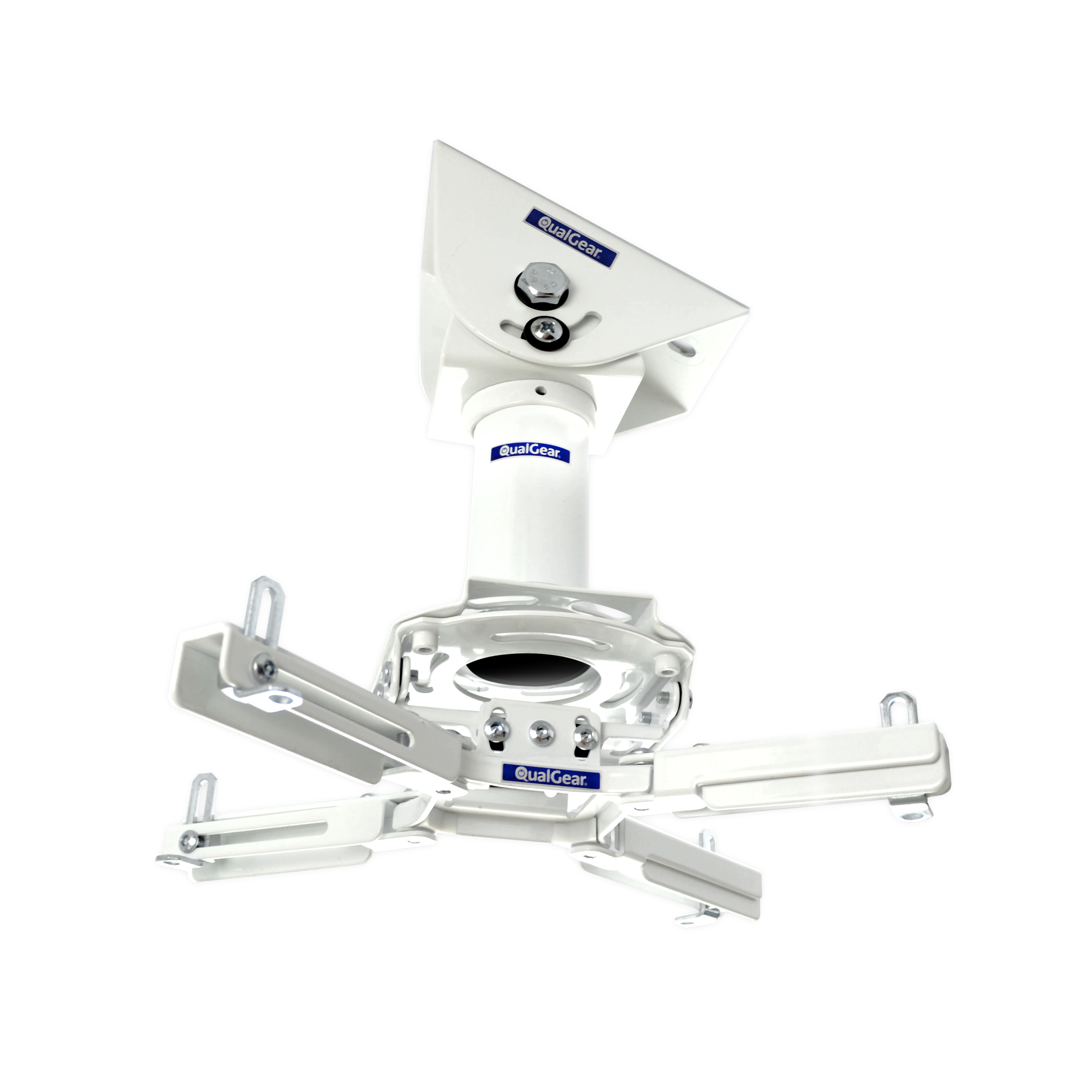 QualGear Pro-AV QG-KIT-VA-3IN-W Projector Mounting Kit - Projector Mount, Vaulted Ceiling Adapter, and a 3 inch 1.5-Inch NPT Threaded Pipe in White