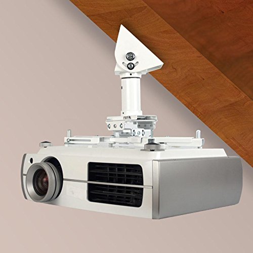Kit De Montage Pour Projecteur QualGear - Support Plafond, Adaptateur Et Tuyau Fileté 3 Pouces - Blanc
