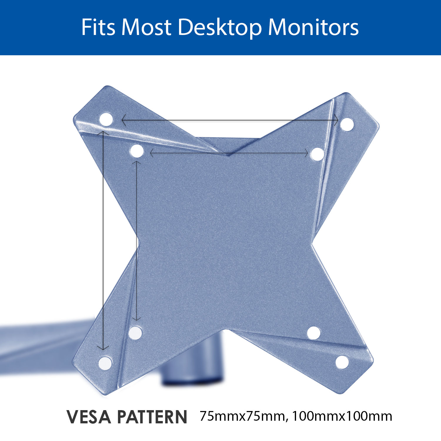 QualGear QG-DM-01-016 13-27 Inch 3-Way Articulating Single Monitor Desk Mount, Silver