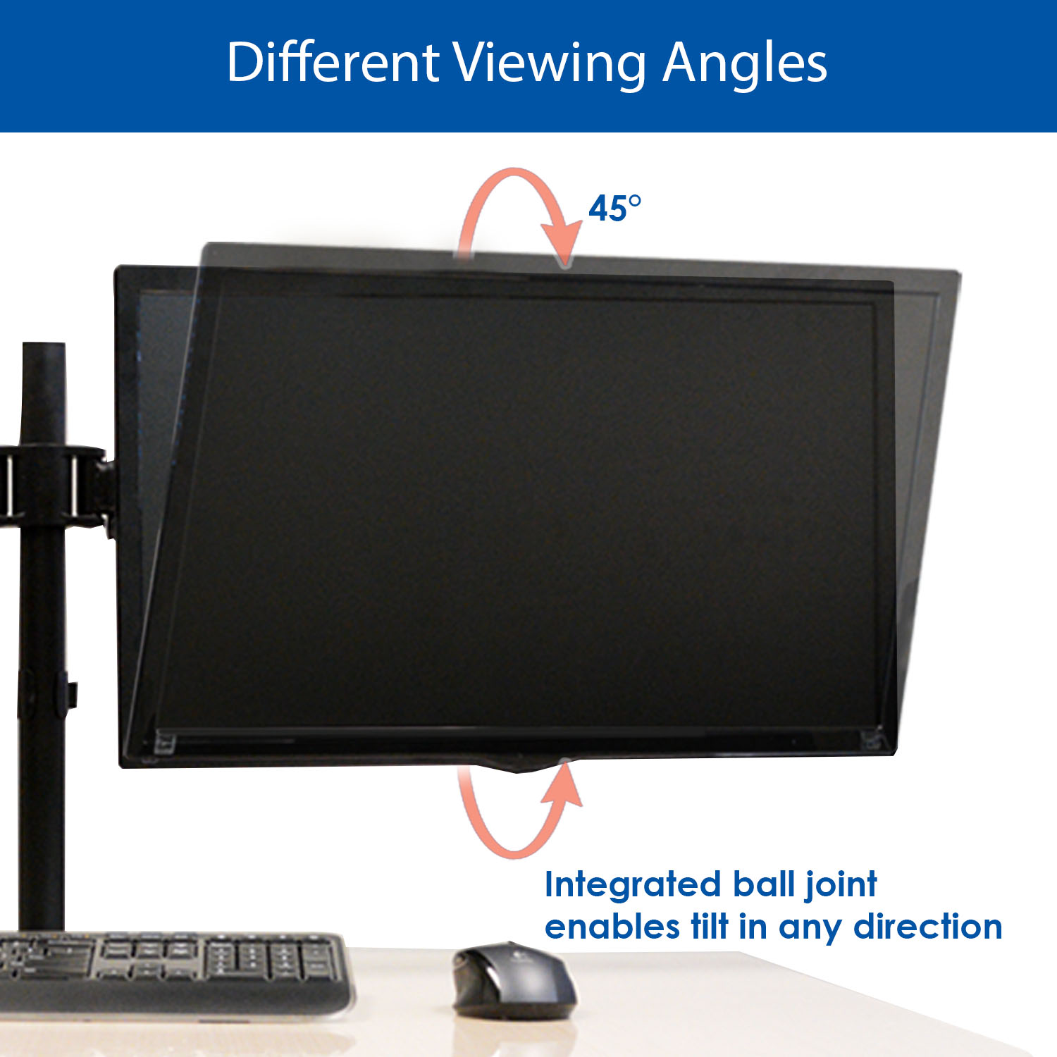 QualGear QG-DM-02-22 13-27 Inch 3-Way Articulating Dual Monitor Desk Mount , Black