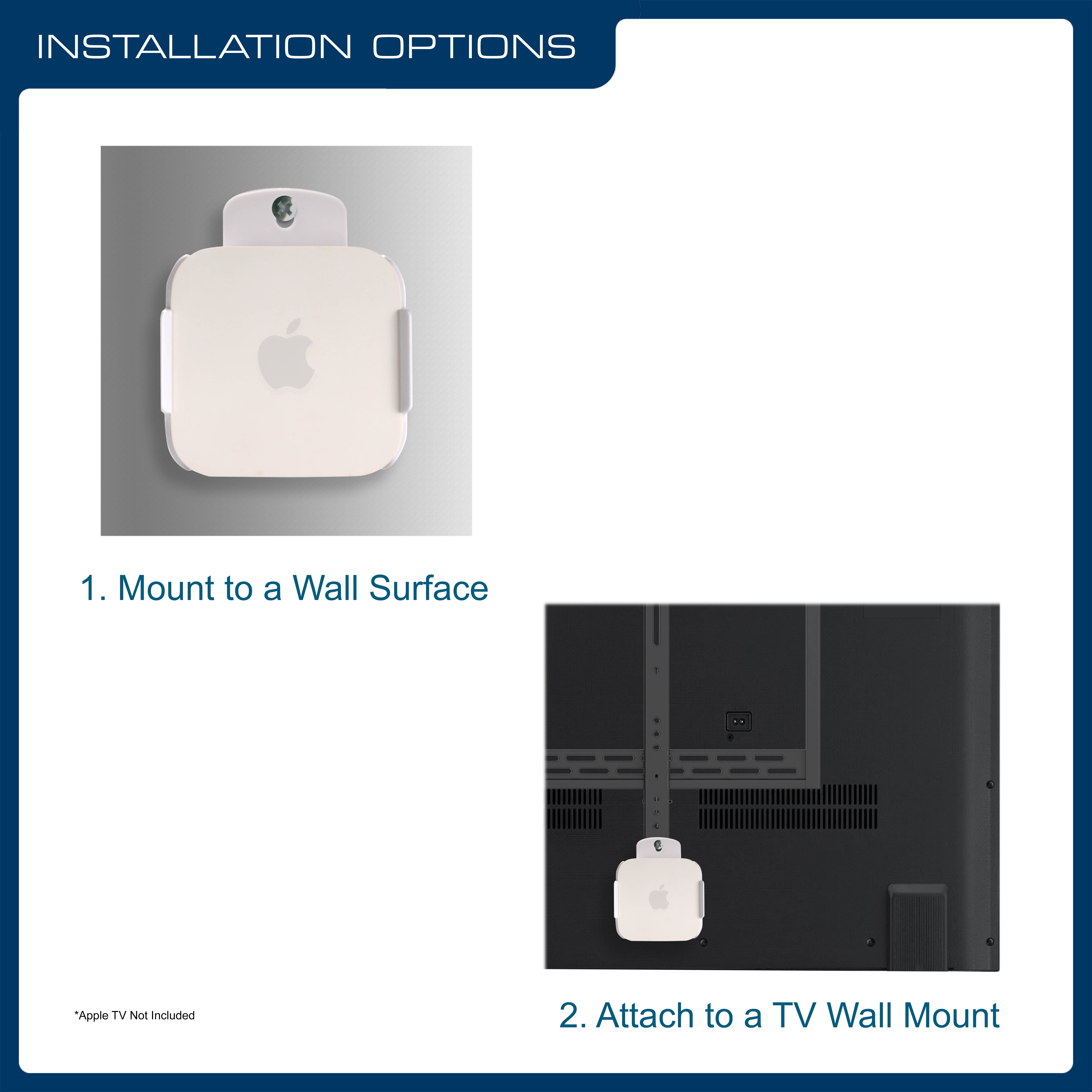 QualGear QG-AM-017-W Mount for Apple TV/AirPort Express Base Station (For 2nd & 3rd Generation Apple TVs)