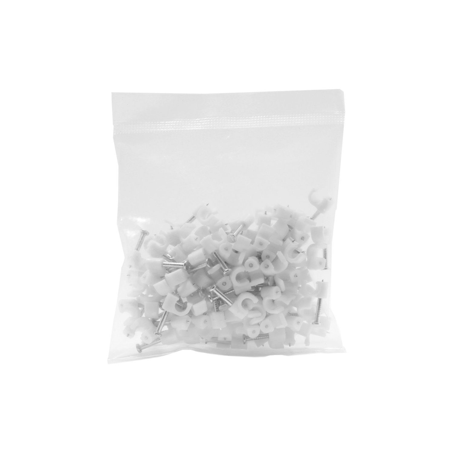 QualGear 4mm Cable Clips, White, 100 Pack, CC4-W-100-P