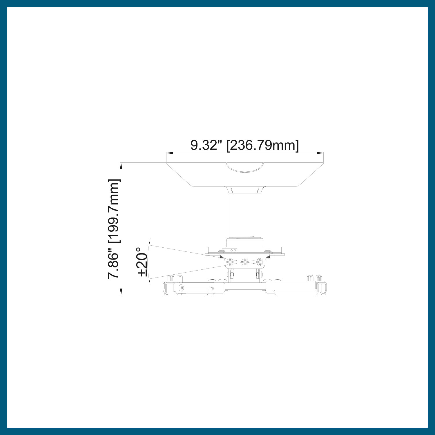 QualGear Pro-AV QG-KIT-CA-3IN-B Projector Mounting Kit - Projector Mount, Single Joist Ceiling Adapter, 3 inch 1.5-Inch NPT Threaded Pipe in Black