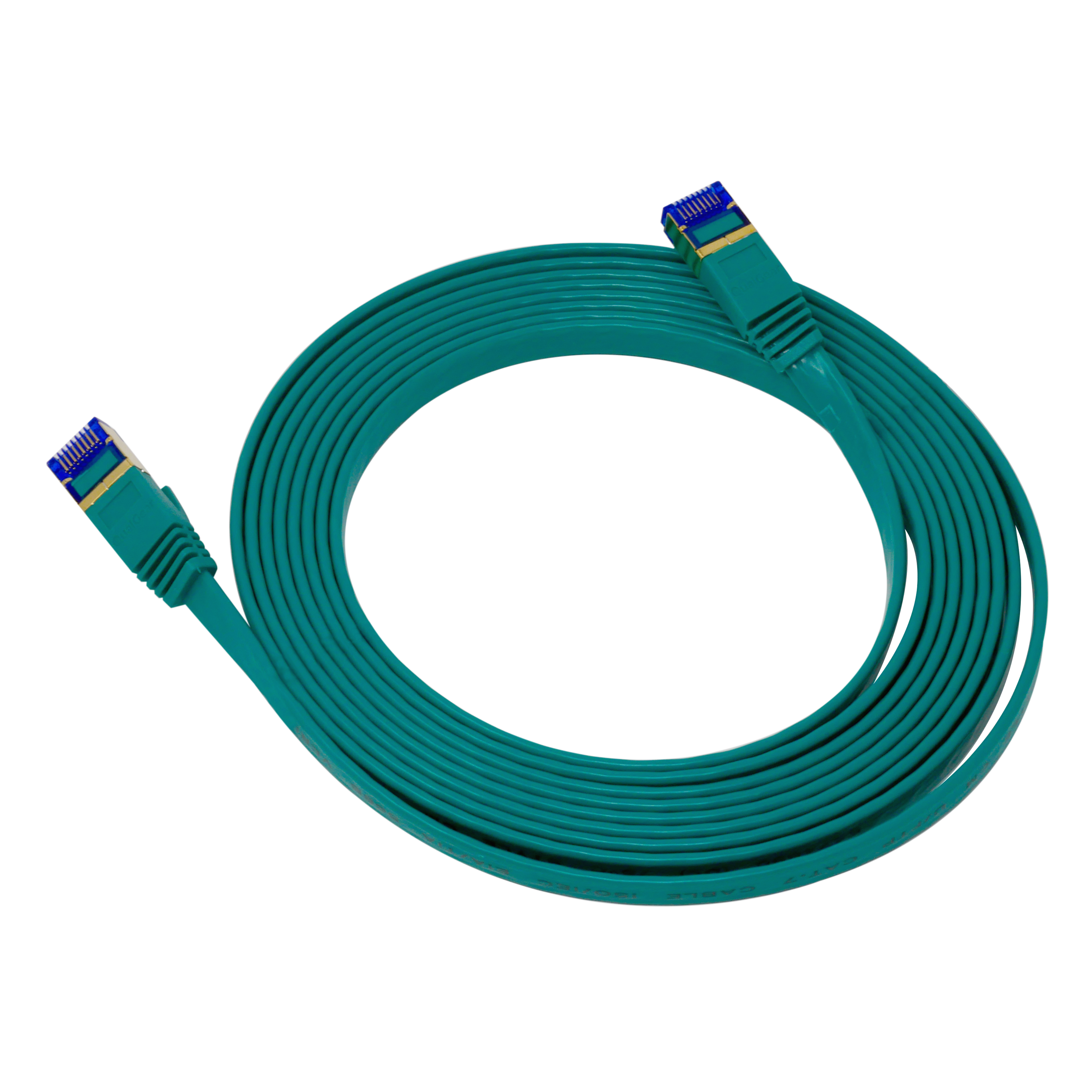 QualGear QG-CAT7F-10FT-GRN CAT 7 S/FTP Ethernet Cable Length 10 feet - 26 AWG, 10 Gbps, Gold Plated Contacts, RJ45, 99.99% OFC Copper, Color Green 