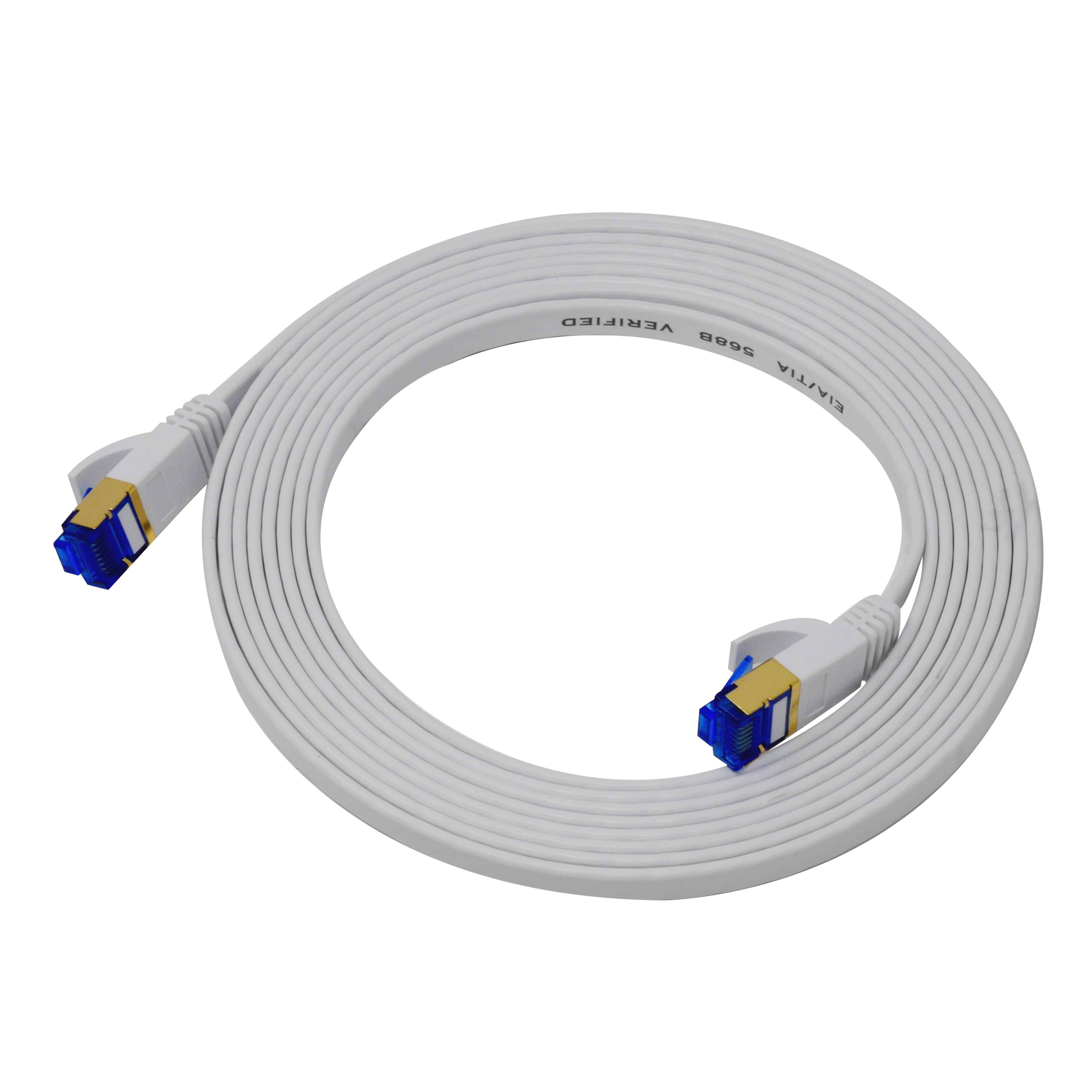 QualGear QG-CAT7F-10FT-WHT CAT 7 S/FTP Ethernet Cable Length 10 feet - 26 AWG, 10 Gbps, Gold Plated Contacts, RJ45, 99.99% OFC Copper, Color White 