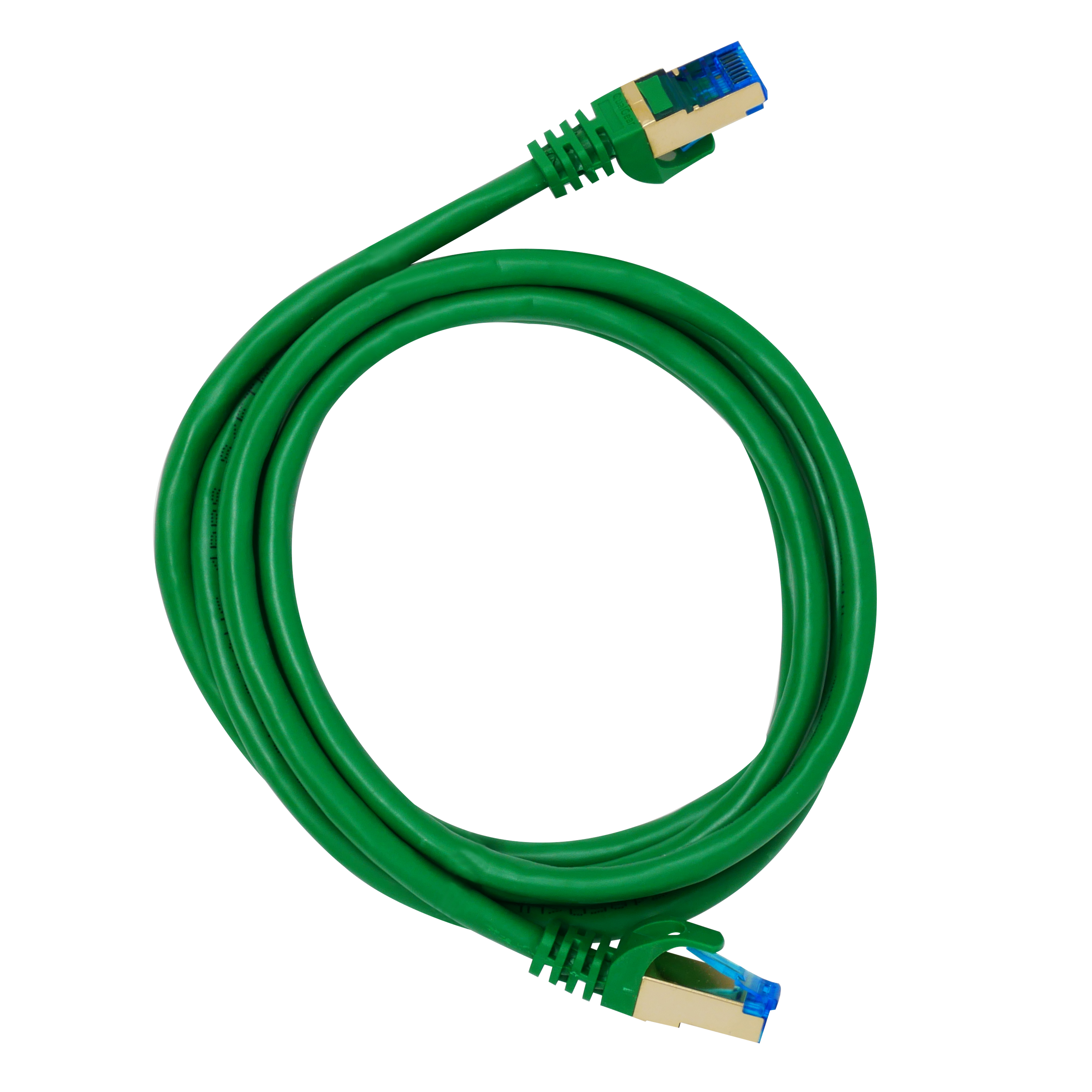 QualGear QG-CAT7R-6FT-GRN CAT 7 S/FTP Ethernet Cable Length 6 feet - 26 AWG, 10 Gbps, Gold Plated Contacts, RJ45, 99.99% OFC Copper, Color Green
