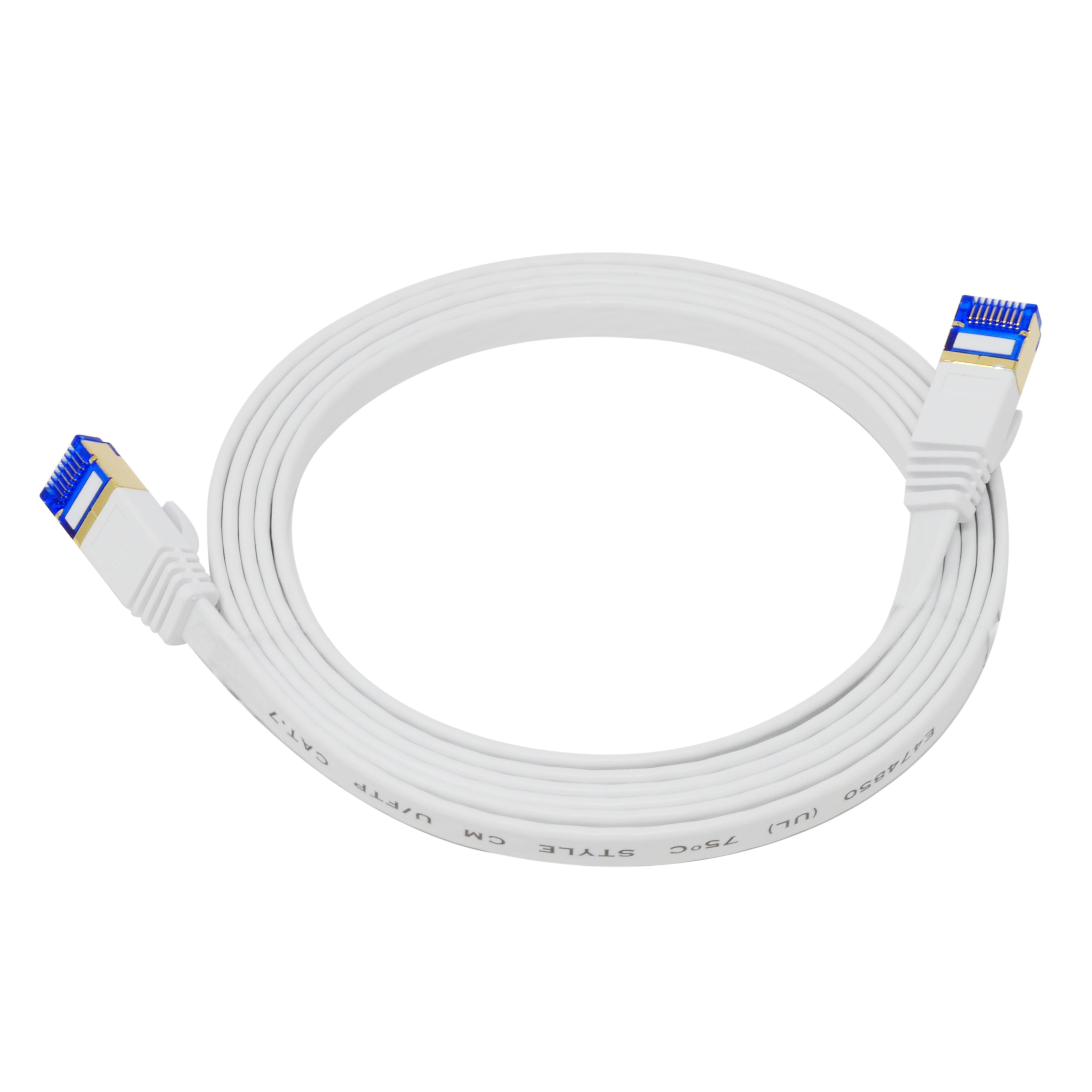 QualGear QG-CAT7F-6FT-WHT CAT 7 S/FTP Ethernet Cable Length 6 feet - 26 AWG, 10 Gbps, Gold Plated Contacts, RJ45, 99.99% OFC Copper, Color White 