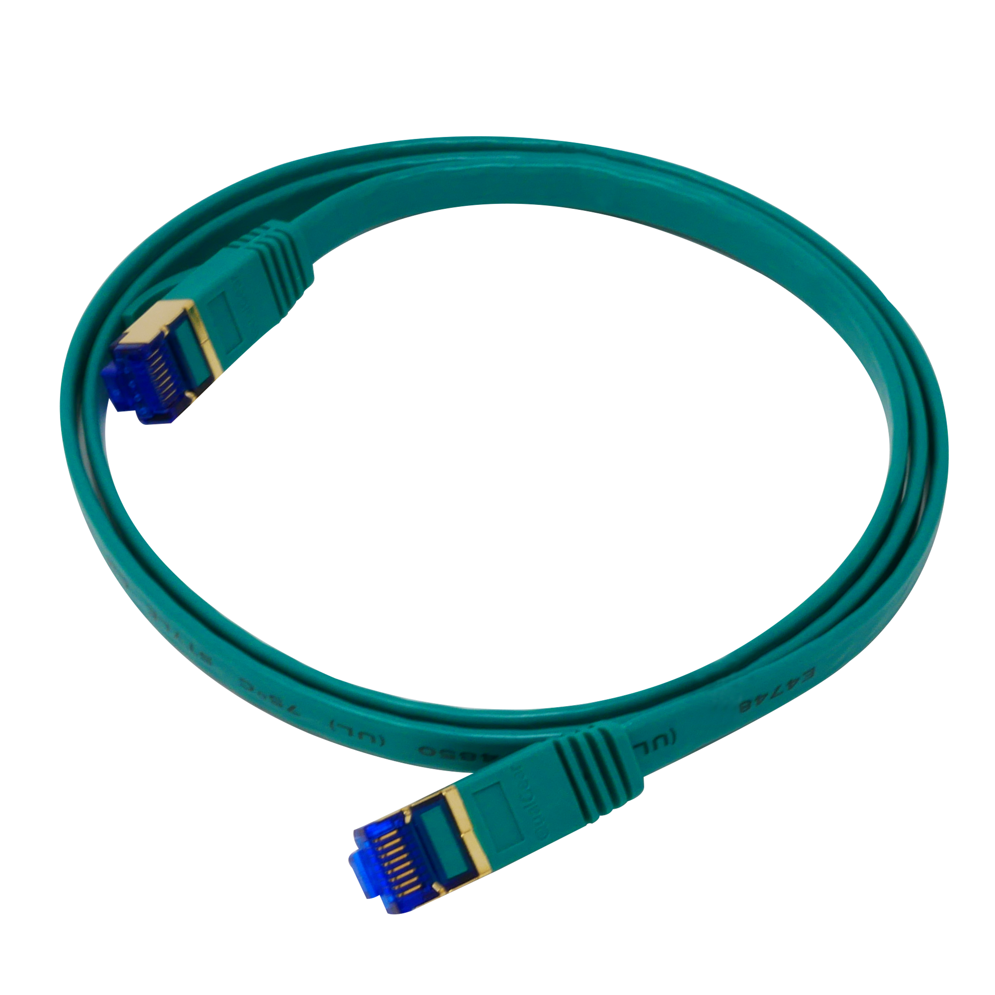 QualGear QG-CAT7F-3FT-GRN CAT 7 S/FTP Ethernet Cable Length 3 feet - 26 AWG, 10 Gbps, Gold Plated Contacts, RJ45, 99.99% OFC Copper, Color Green