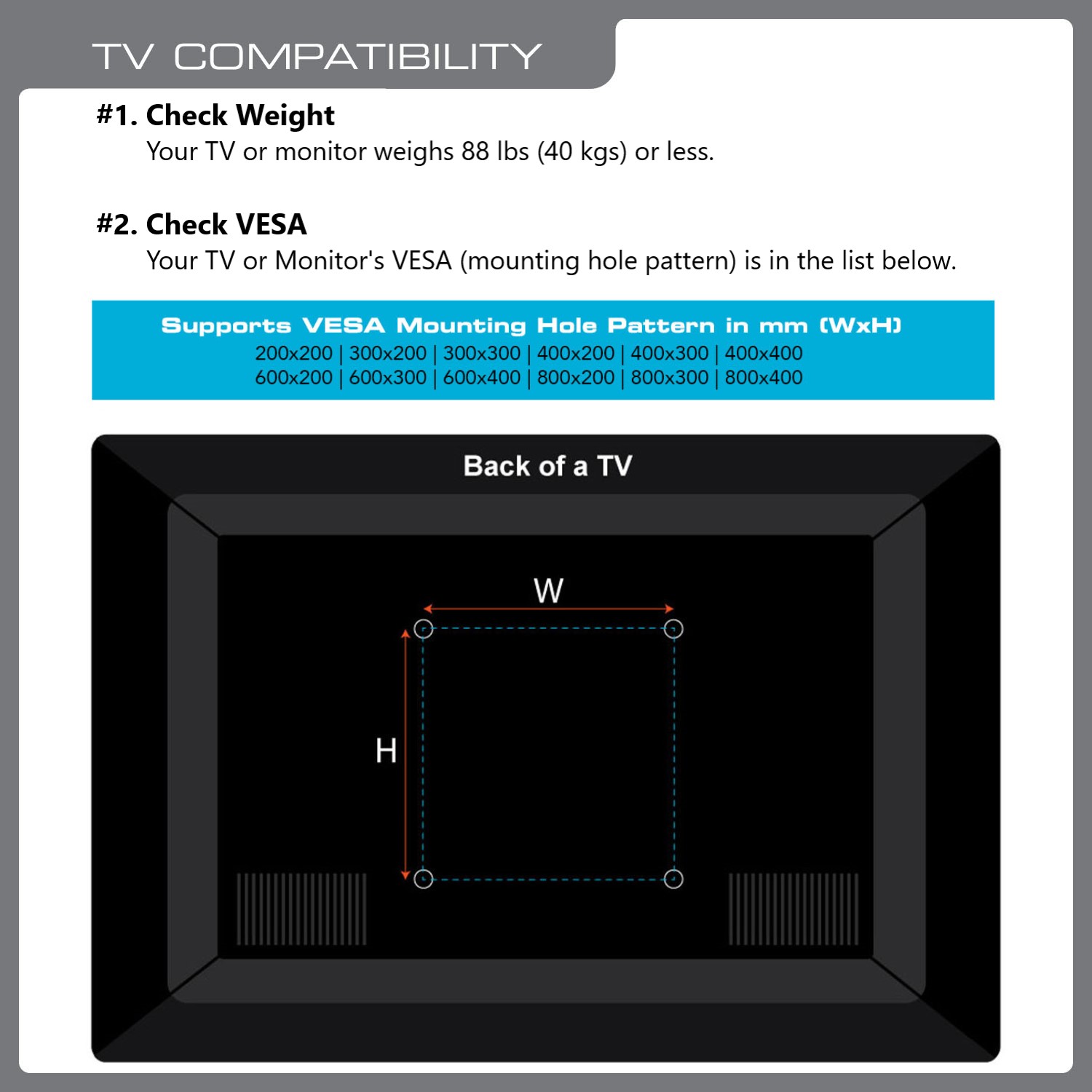 QualGear QG-TM-002-BLK Universal Ultra-Slim Low-Profile Fixed Wall Mount for 37'-70' TV's